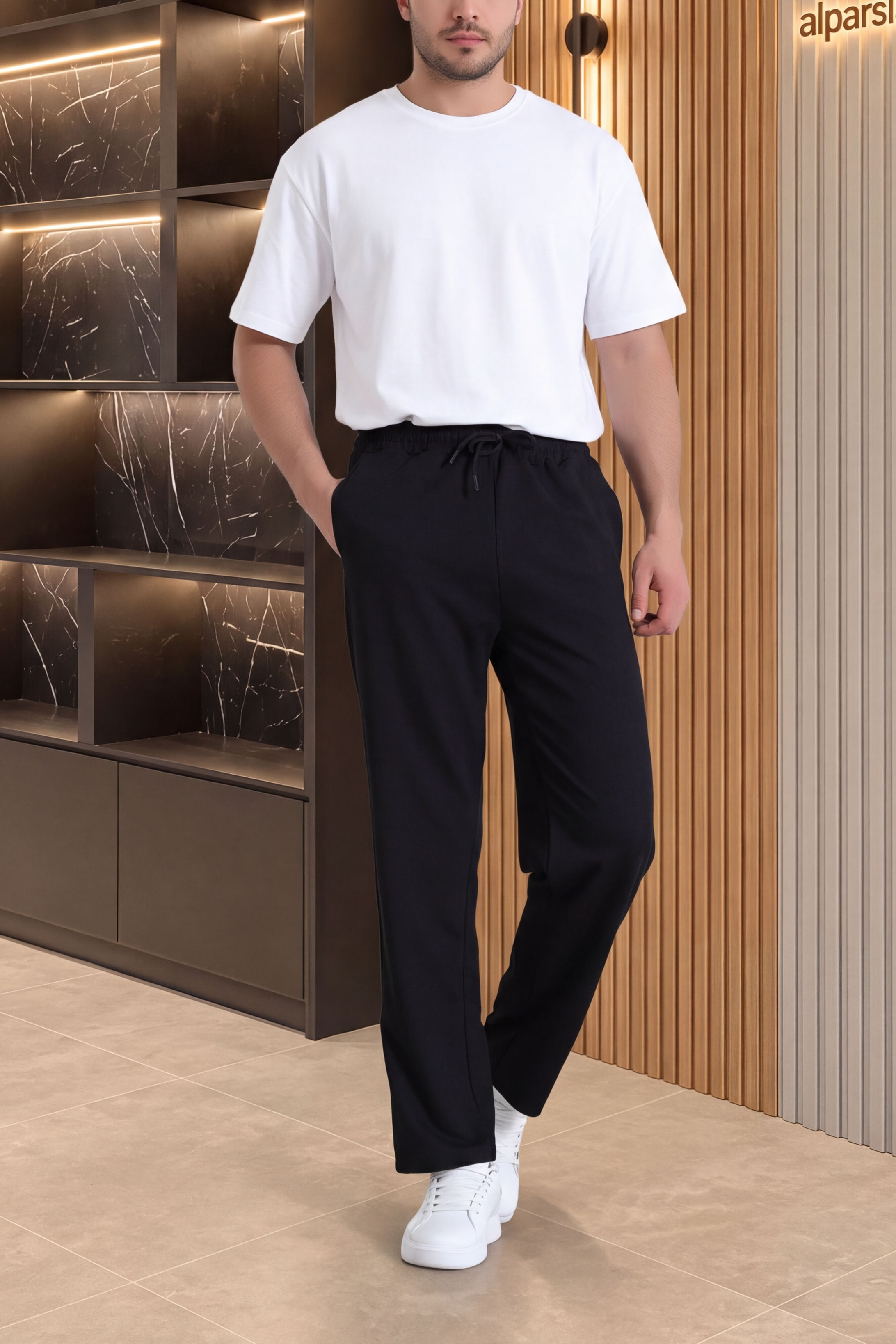 2 İplik 3 Cepli Erkek Baggy Eşofman Altı Siyah