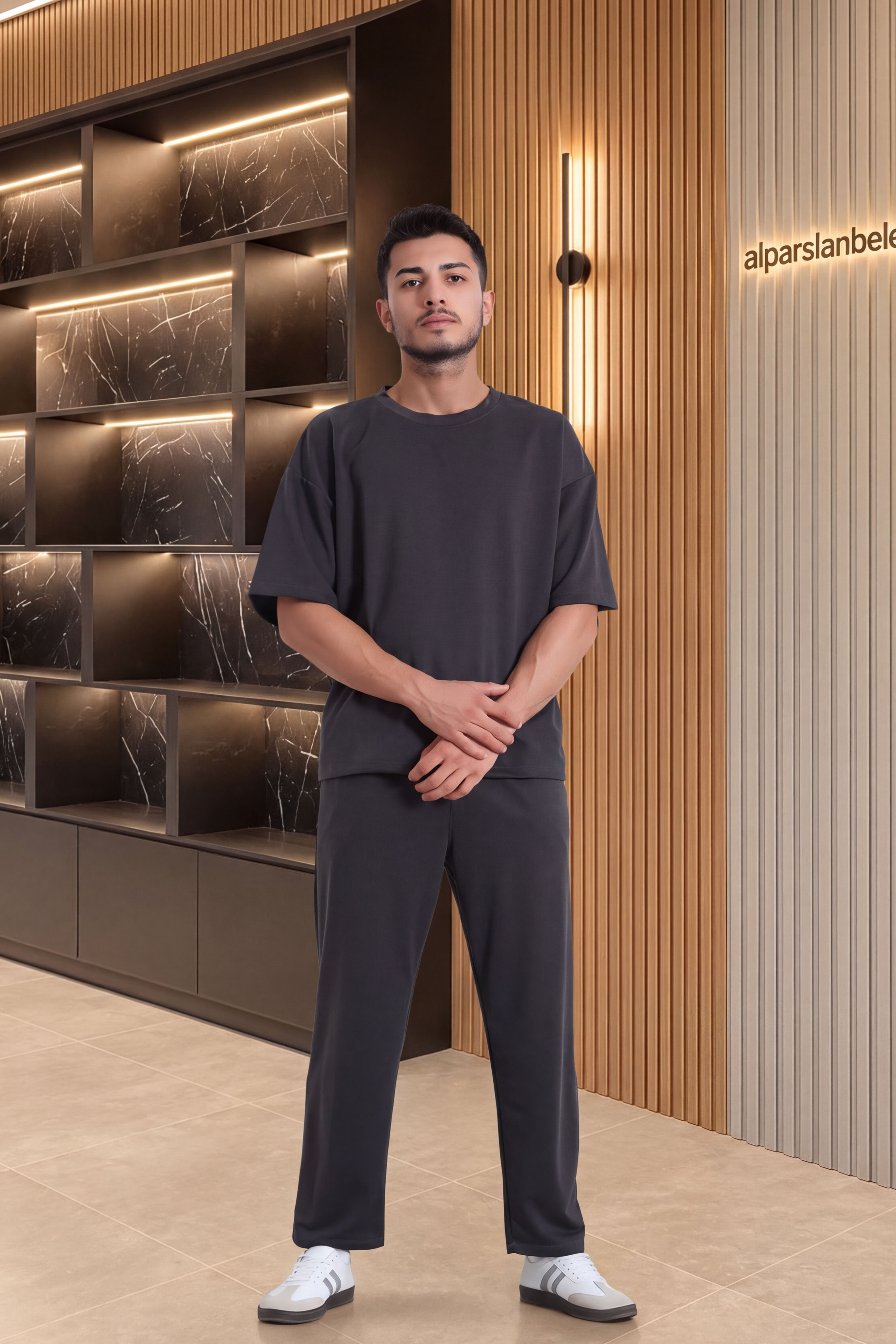 İki İplik Relaxed Baggy Erkek Takım Antrasit