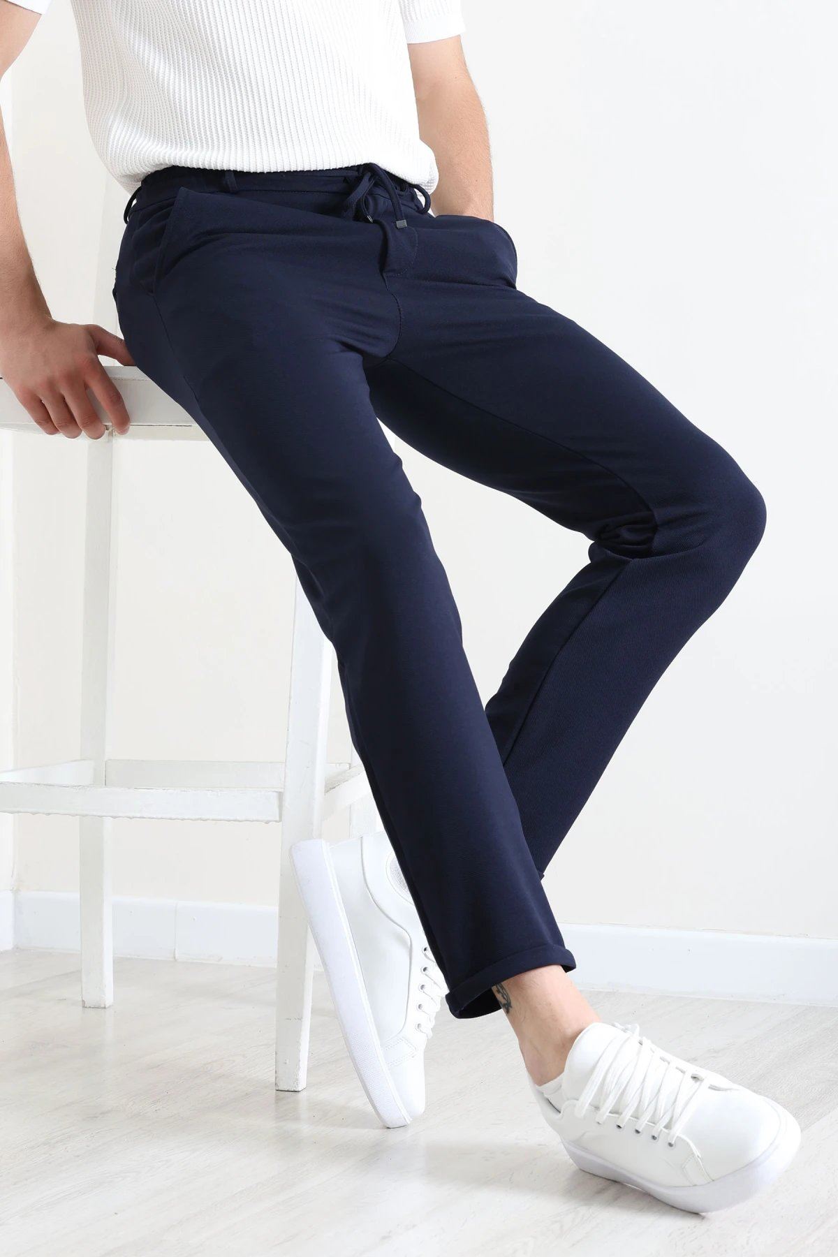 Diagonel Jogger Erkek Pantolon Lacivert