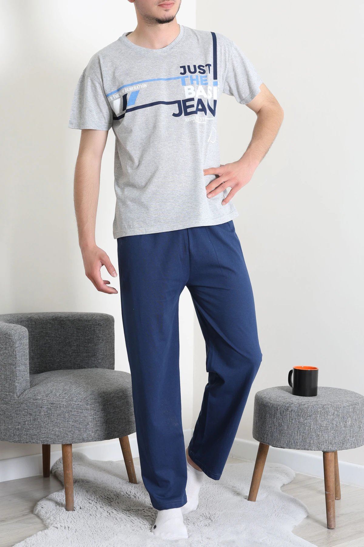 Süprem Erkek Pijama Takımı Grikırmızı