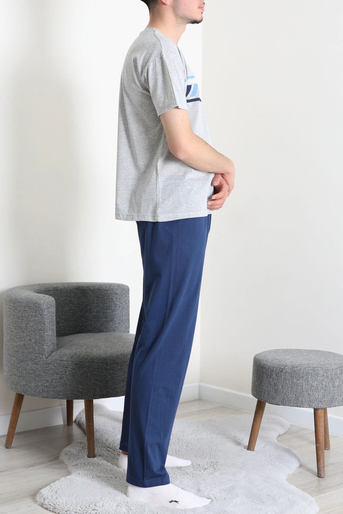 Süprem Erkek Pijama Takımı Grimavi Model TV-83014