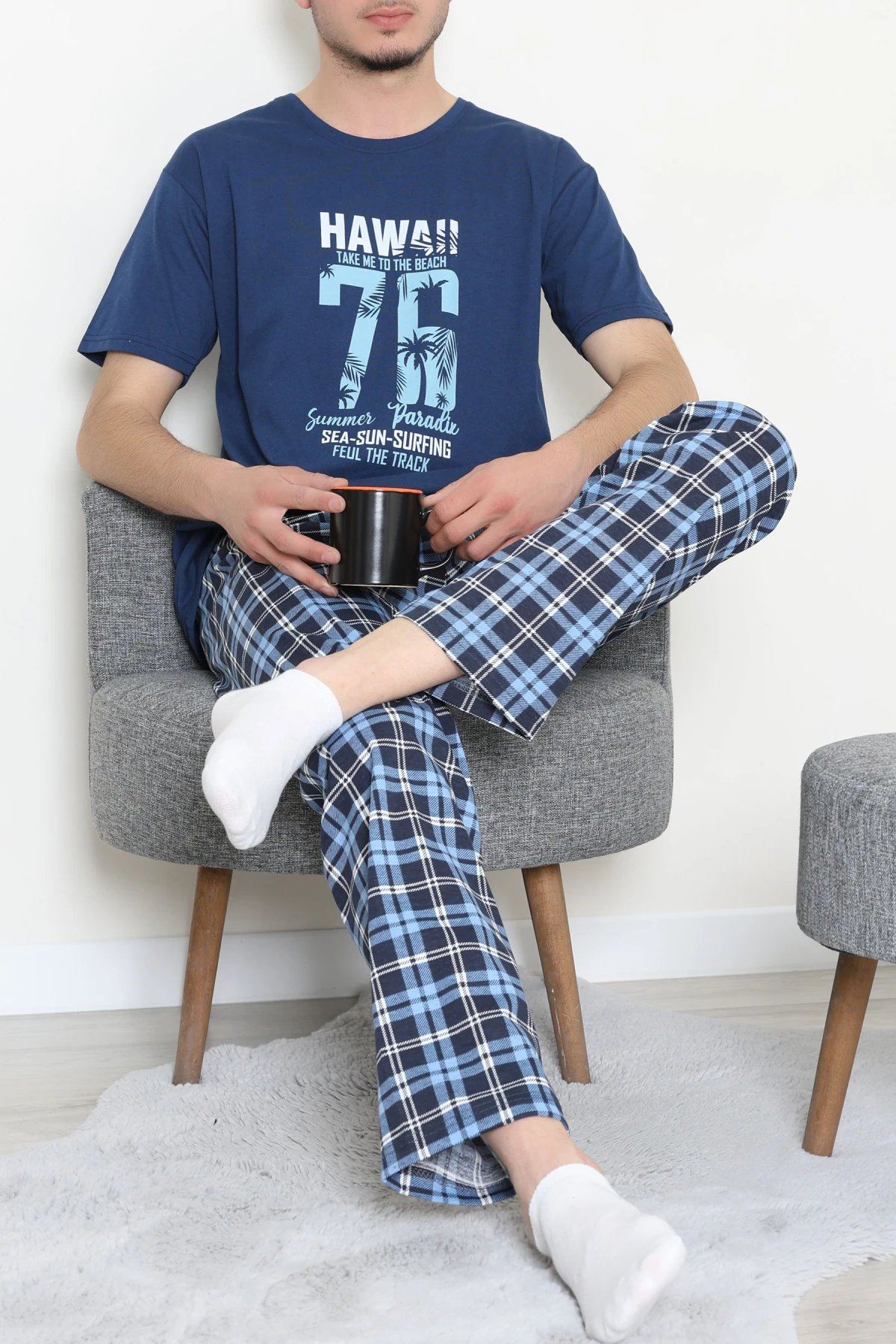 Süprem Erkek Pijama Takımı Mavi
