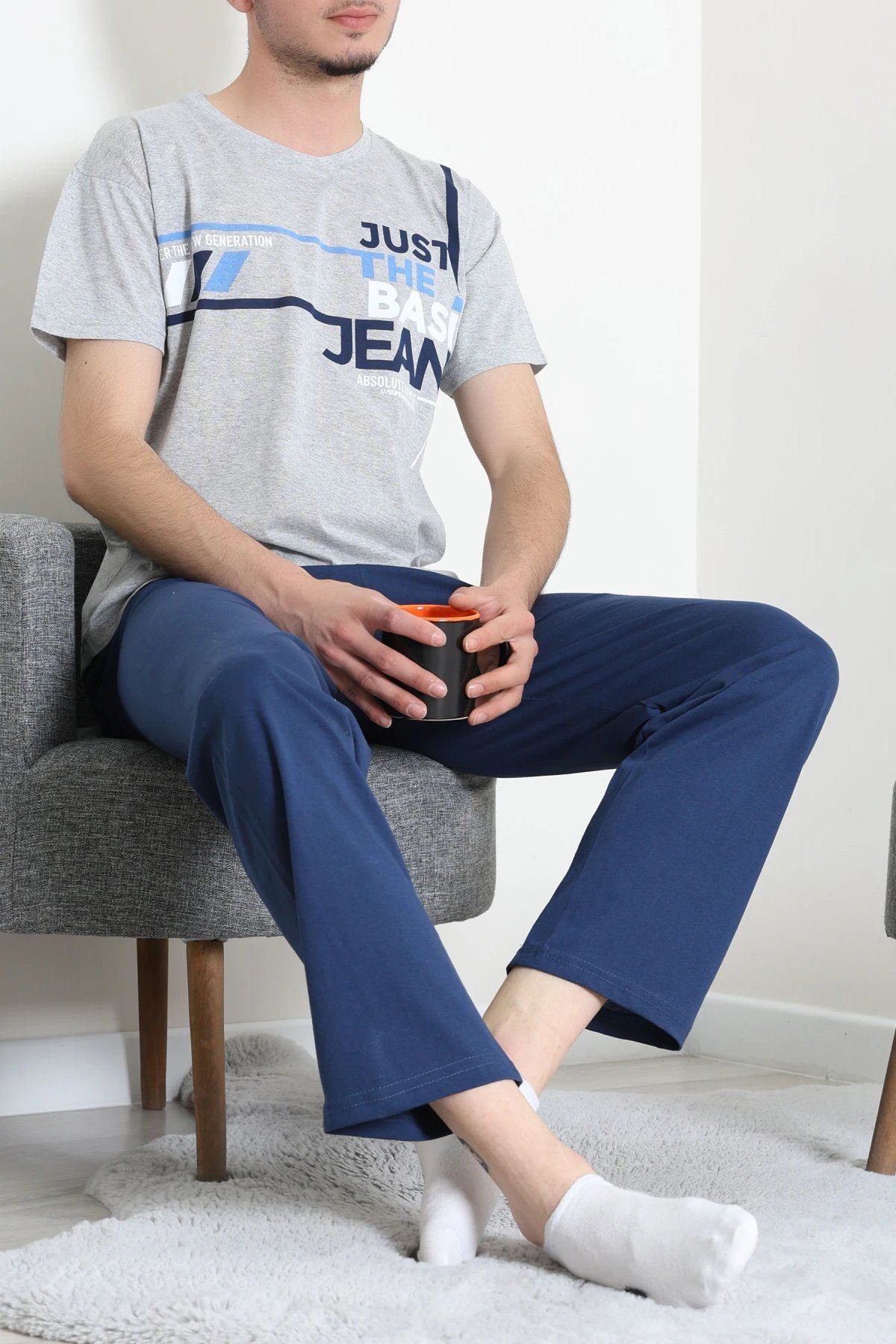 Süprem Erkek Pijama Takımı Grikırmızı
