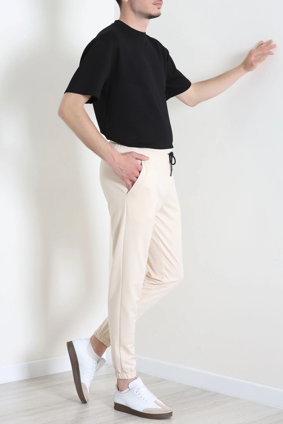 Double Jogger Paça Erkek Alt  Bej