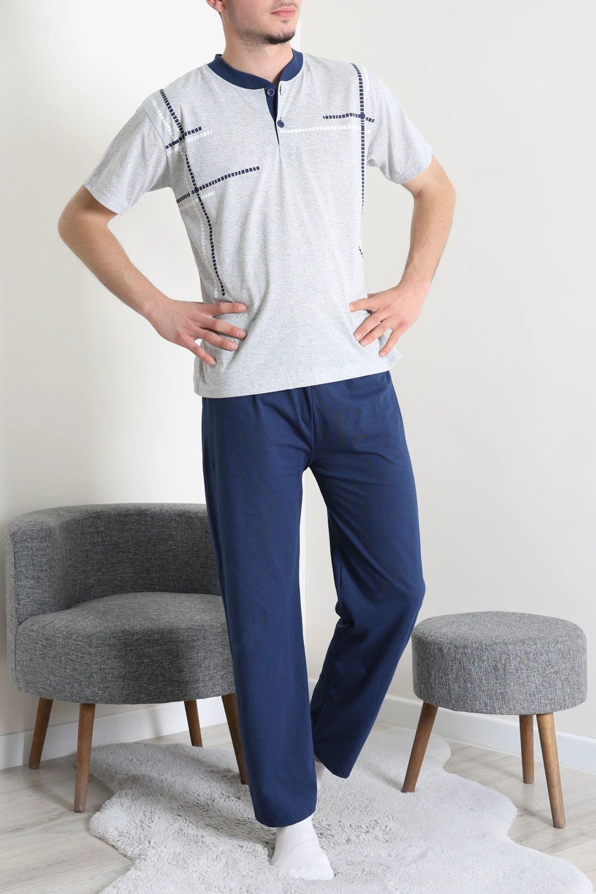 Süprem Erkek Pijama Takımı Grimavi