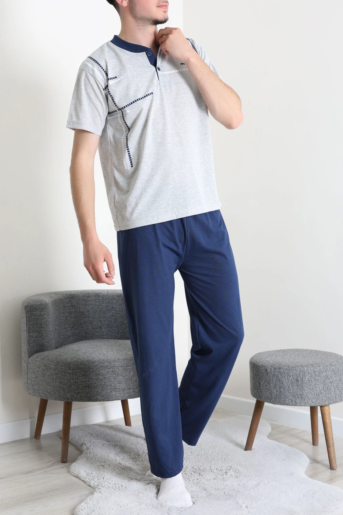 Süprem Erkek Pijama Takımı Grimavi