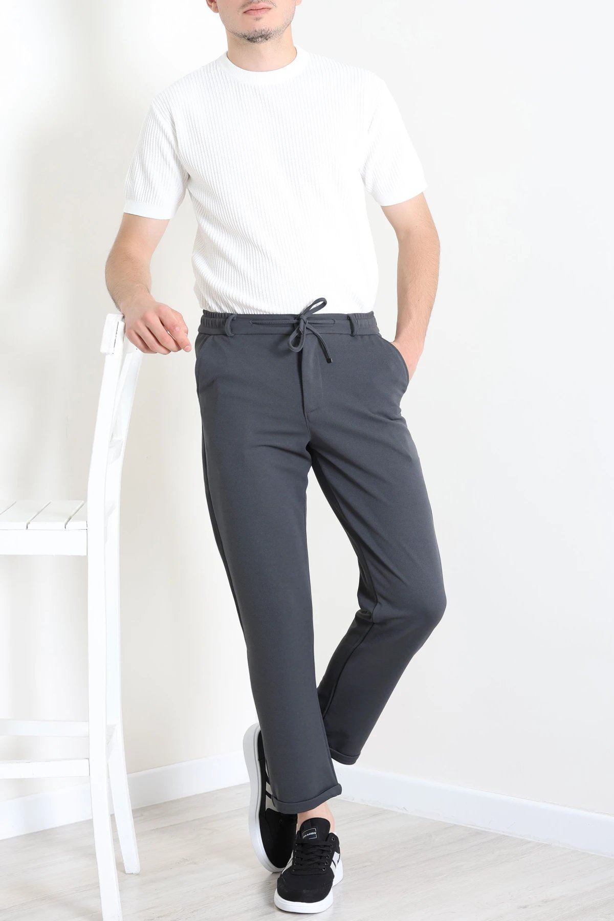 Diagonel Jogger Erkek Pantolon Antrasit