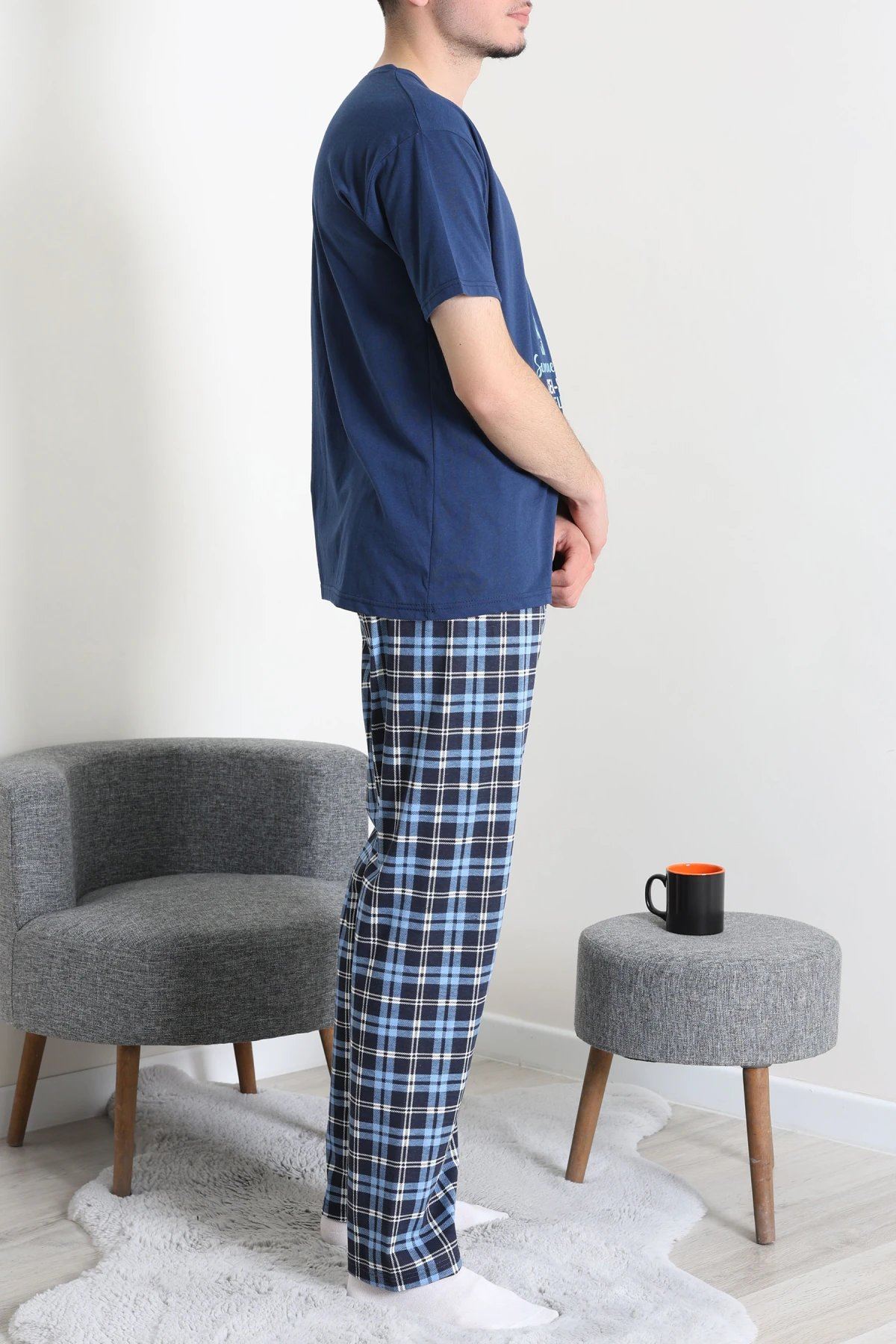 Süprem Erkek Pijama Takımı Mavi
