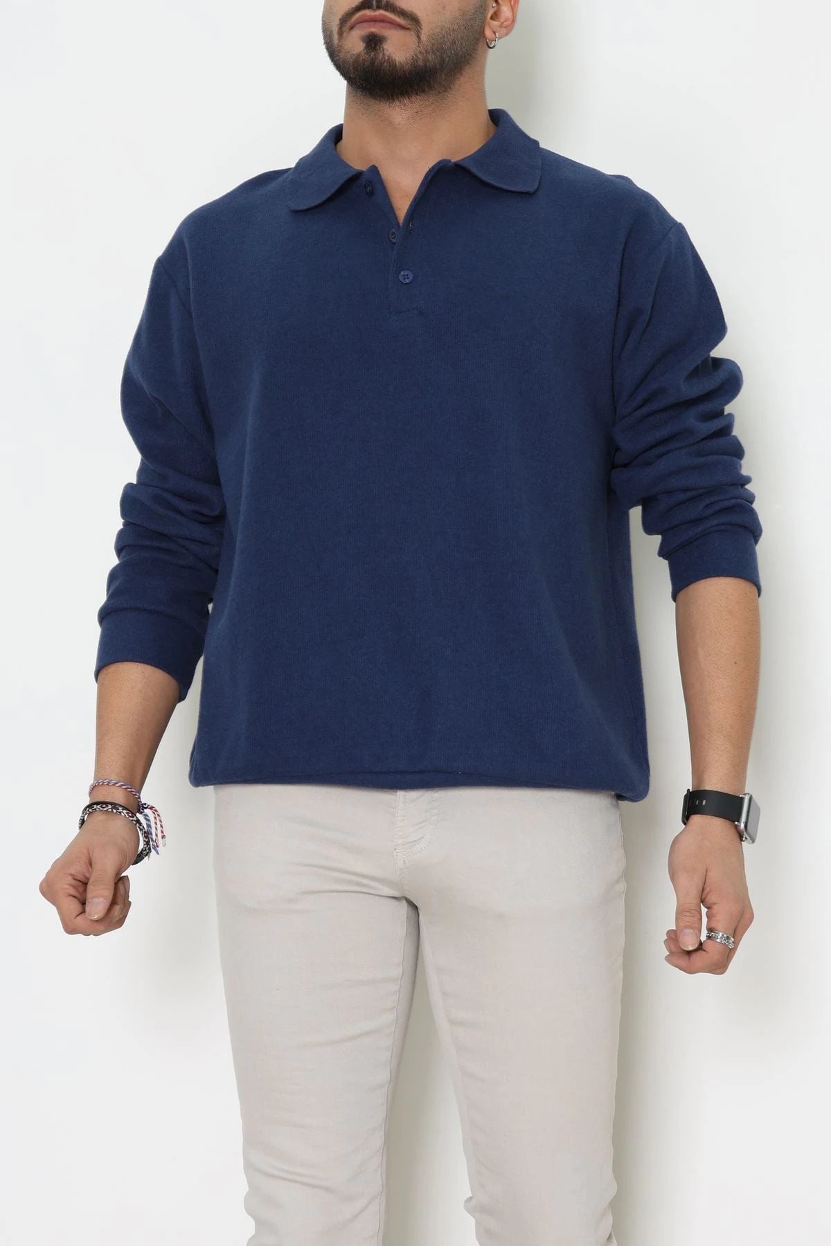 Polo Yaka Selanik Erkek Sweat Laci