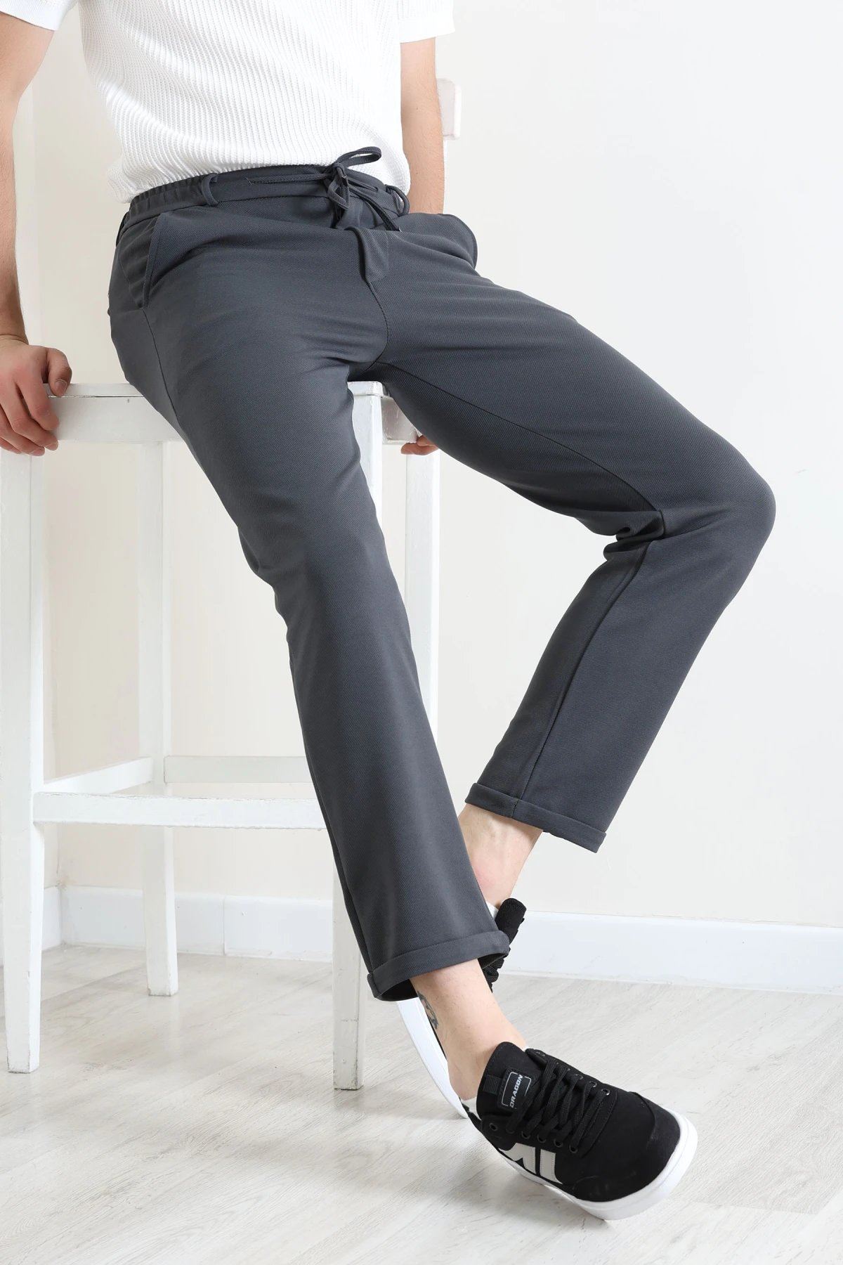 Diagonel Jogger Erkek Pantolon Antrasit