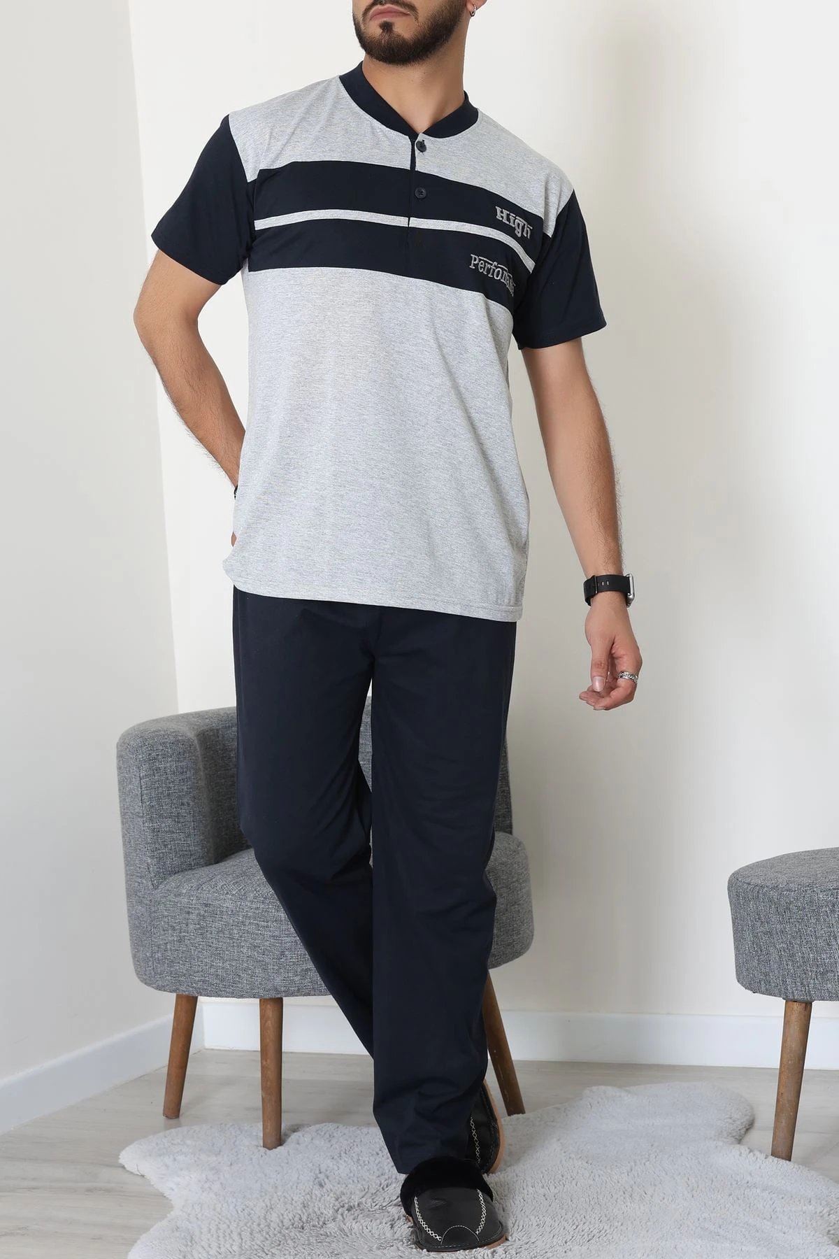 Süprem Erkek Pijama Takımı Gri