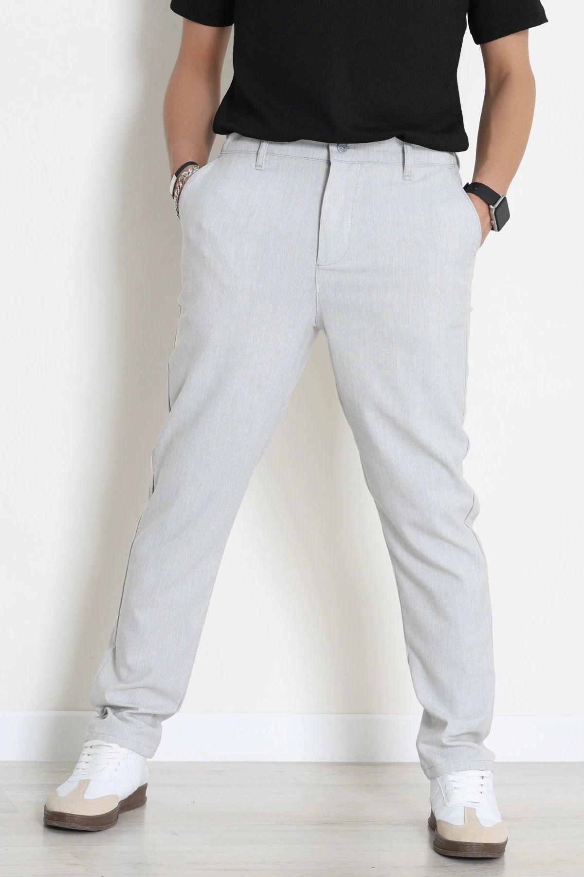 Regular Fit Erkek Kumaş Pantolon Gri
