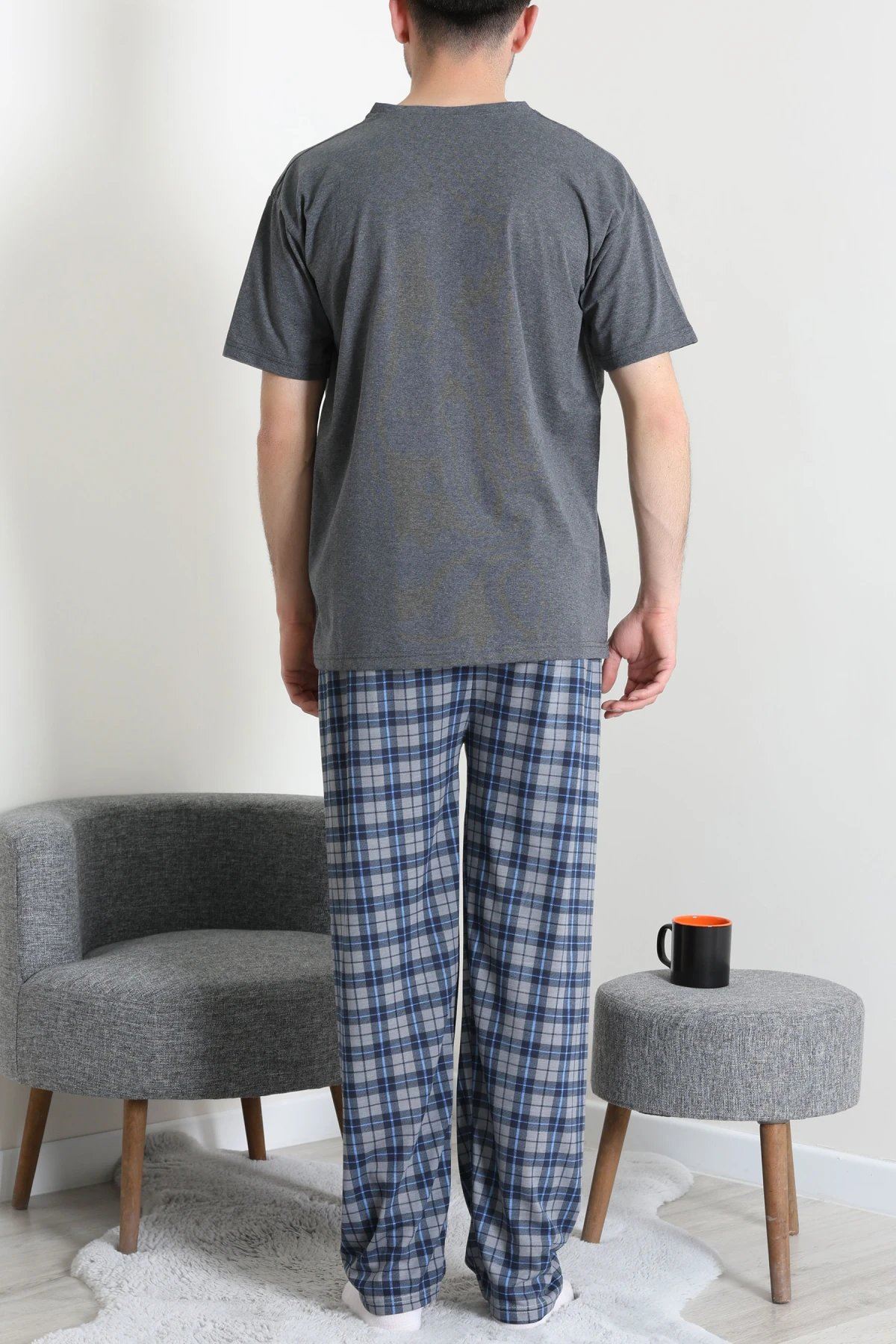 Süprem Erkek Pijama Takımı Füme
