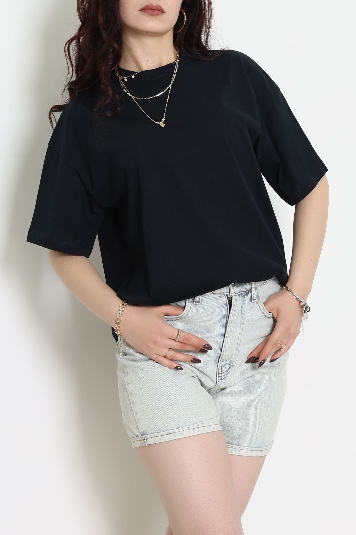 Kompak Penye Unisex Baskısız Oversize Tişört Laci