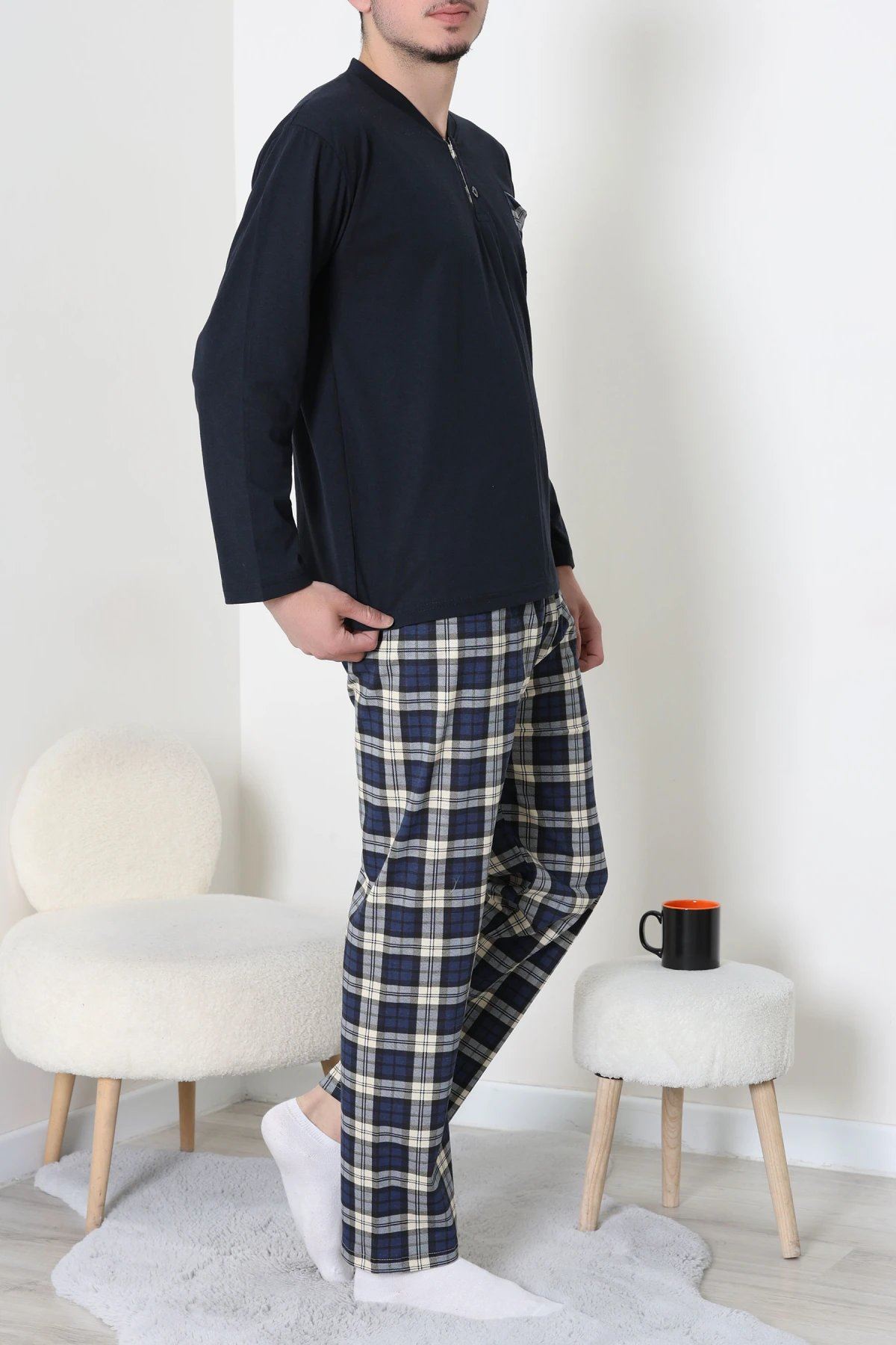 Ekoseli Süprem Erkek Pijama Takımı Lacigri