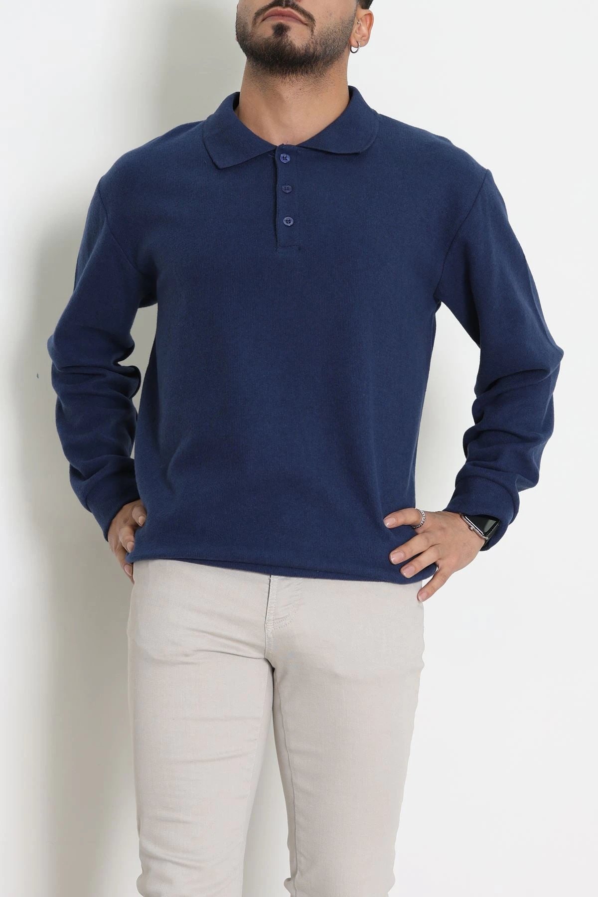 Polo Yaka Selanik Erkek Sweat Laci