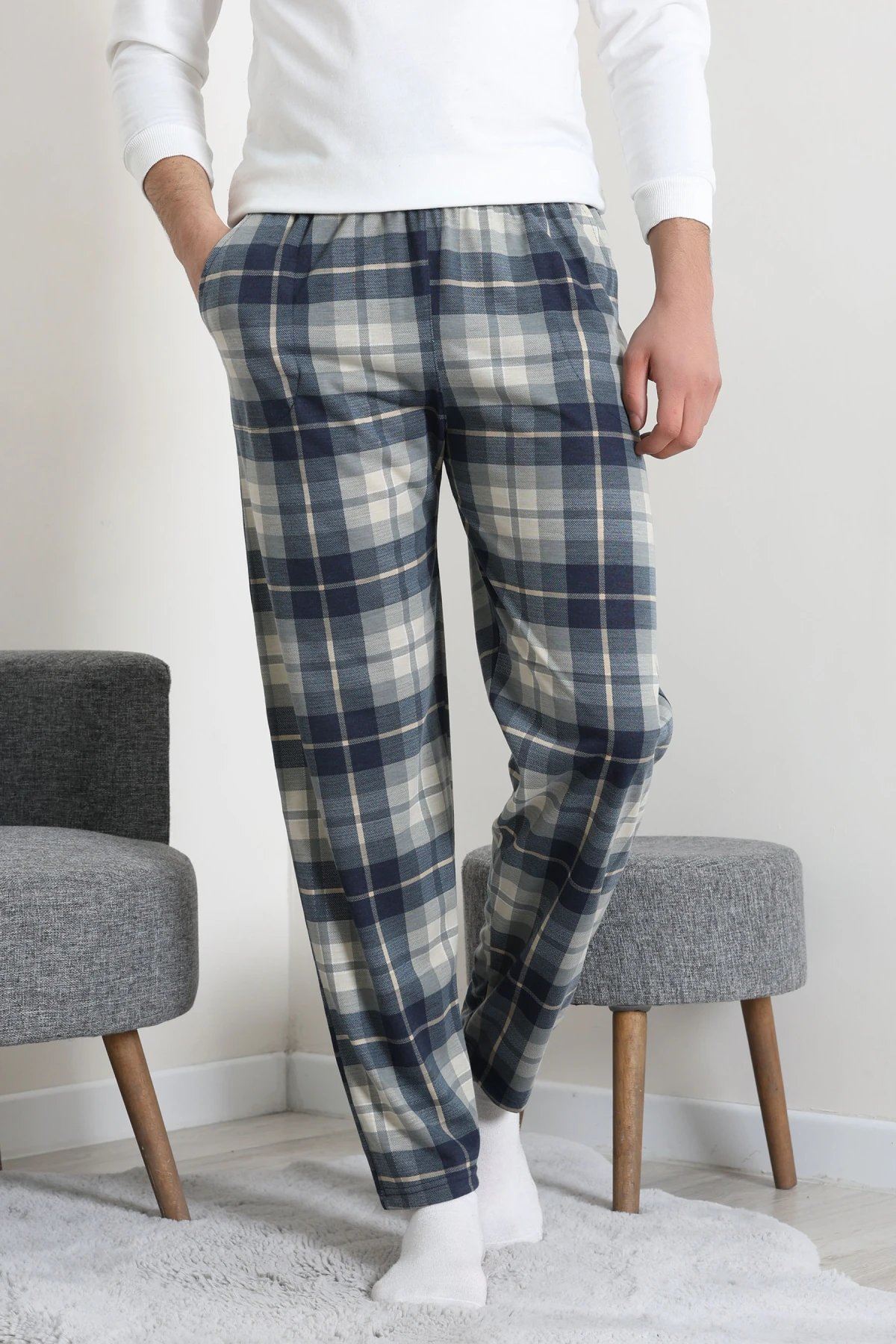 Süprem Cepli Erkek Pijama Altı Bejlaci