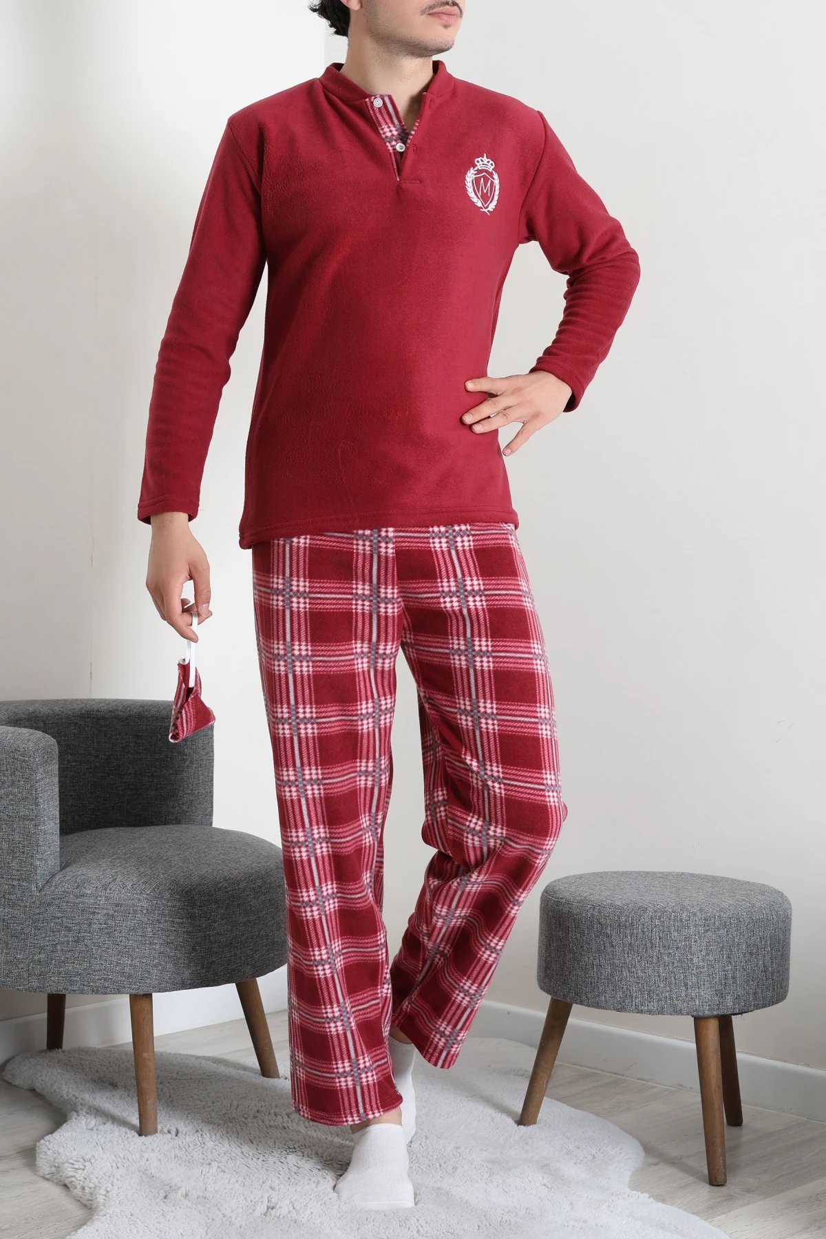 Polar Erkek Pijama Takımı Bordo