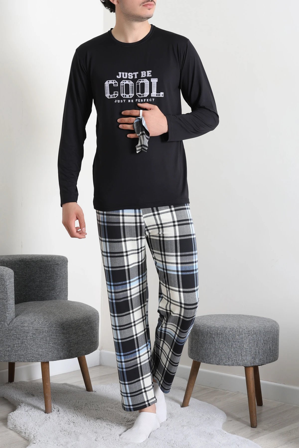 Milan Erkek Pijama Takımı Siyah