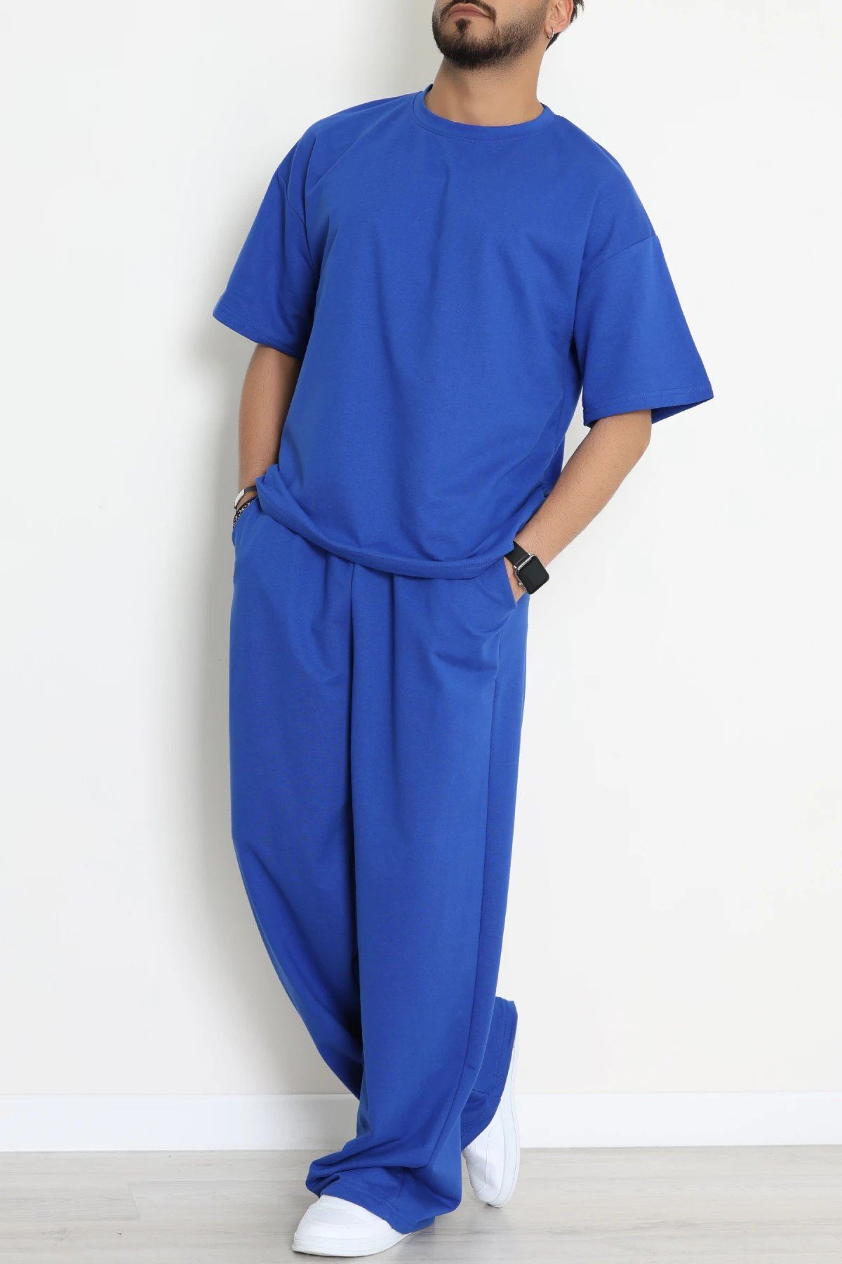 İki İplik Oversize Erkek Takım Lacivert