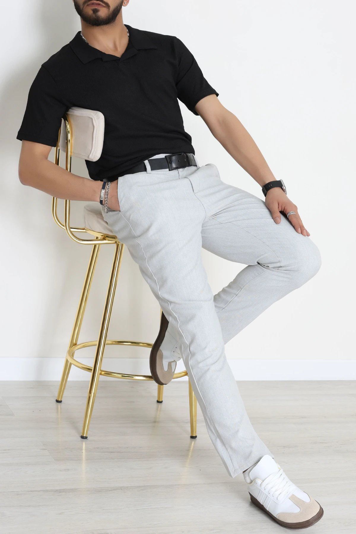 Regular Fit Erkek Kumaş Pantolon Gri