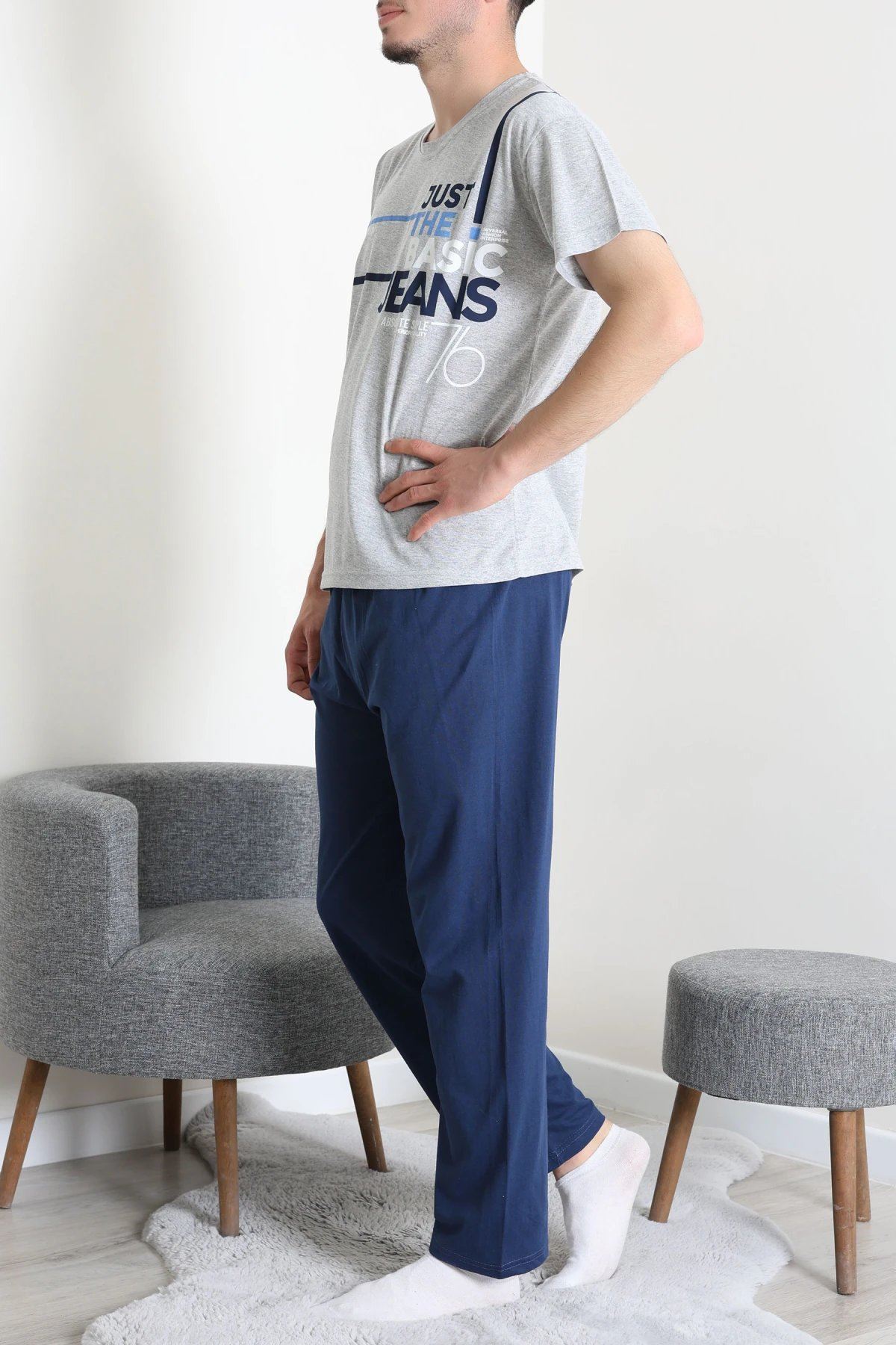 Süprem Erkek Pijama Takımı Grimavi Model TV-83014