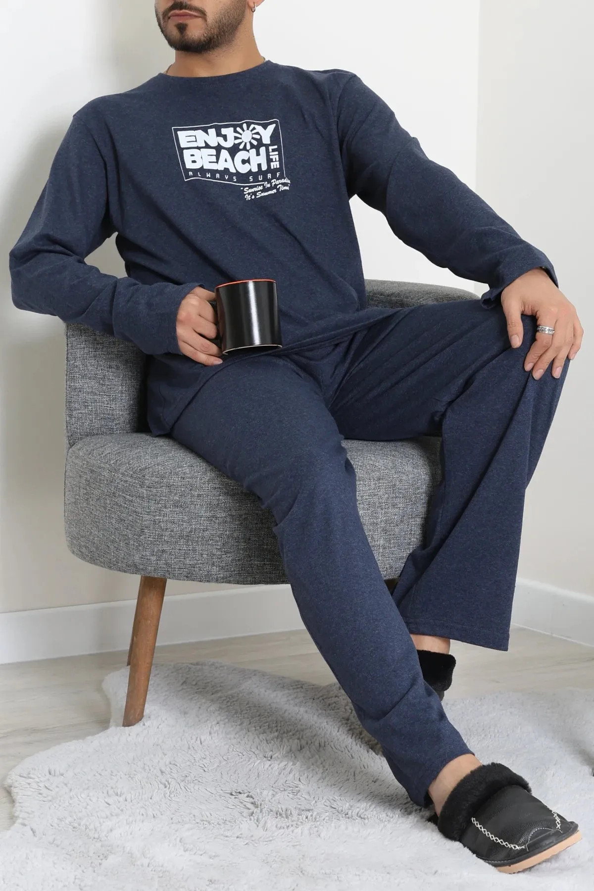Süprem Erkek Pijama Takımı Koyuindigo