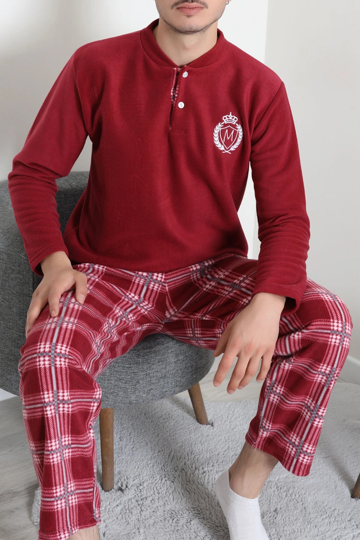 Polar Erkek Pijama Takımı Bordo