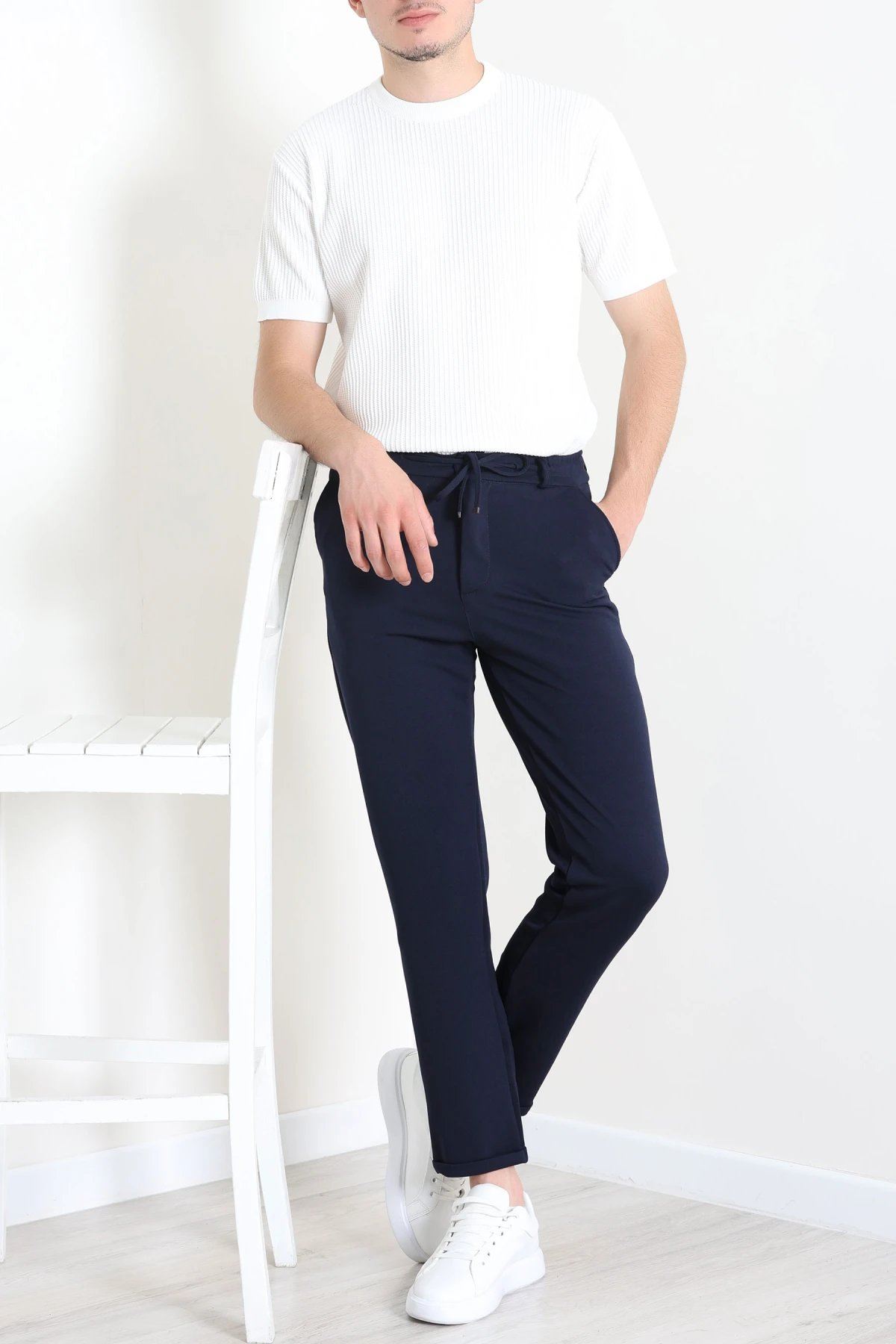 Diagonel Jogger Erkek Pantolon Lacivert
