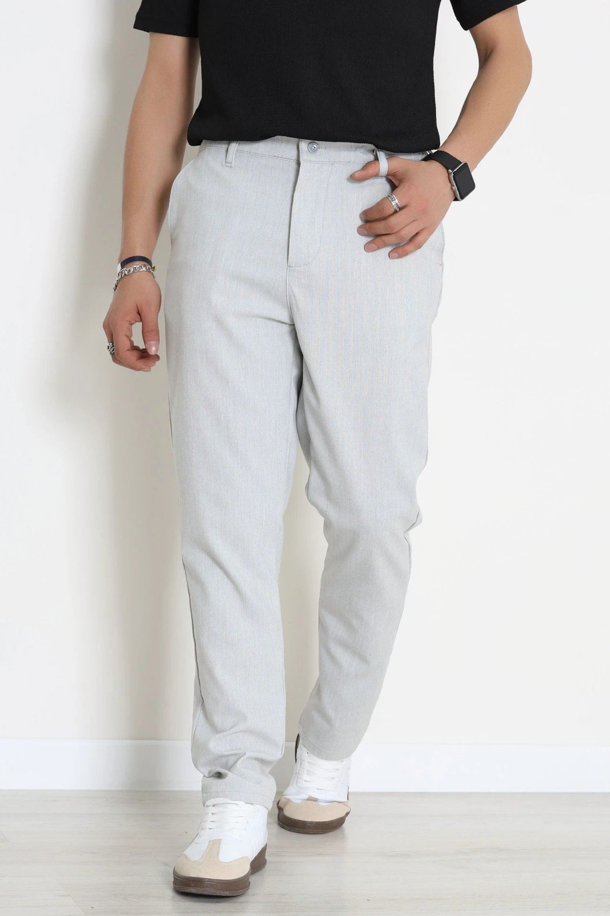 Regular Fit Erkek Kumaş Pantolon Gri