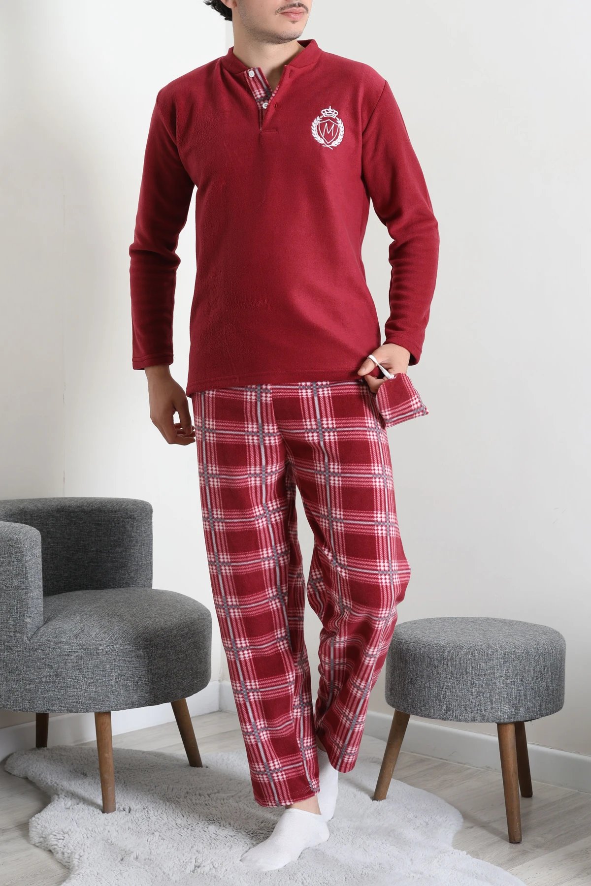 Polar Erkek Pijama Takımı Bordo