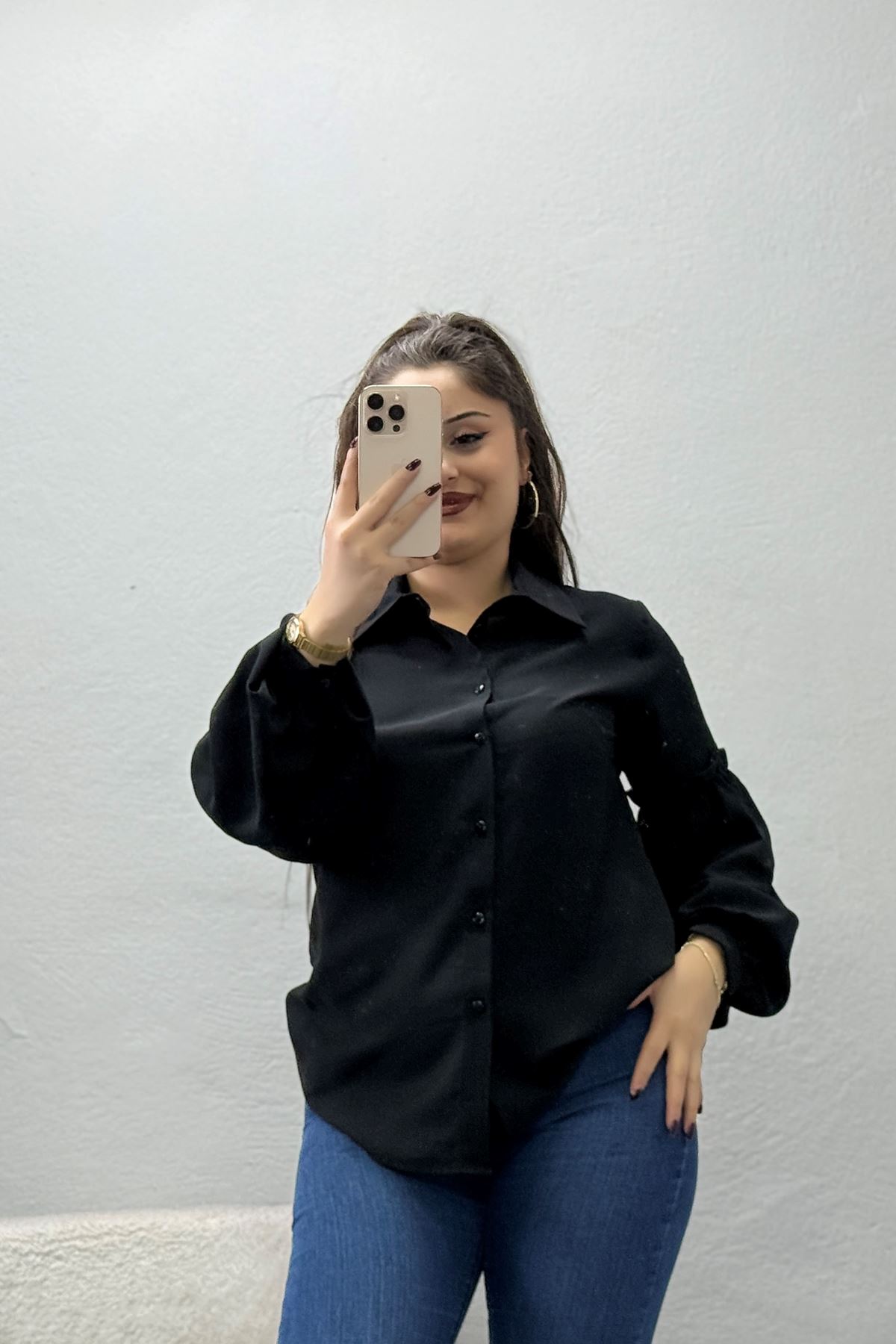 Kadın Cessika Modelli Gömlek Siyah