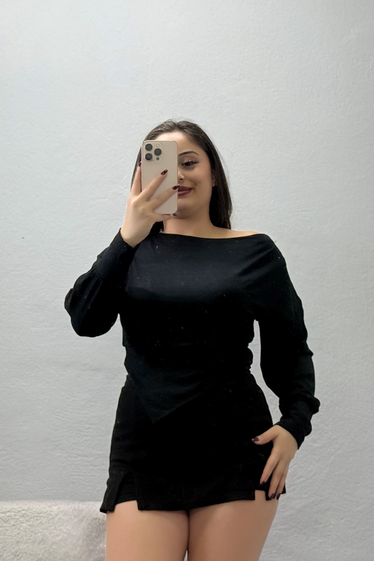 Kadın Buzzy Asimetrik Kesim Bluz Siyah